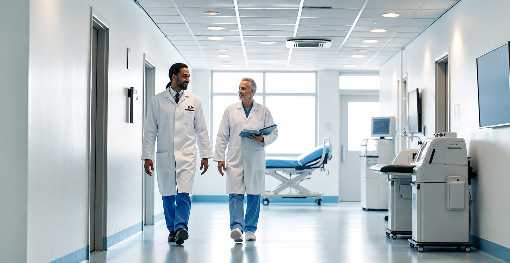 Clinician reviewing patient vital signs on a Spacelabs patient monitor